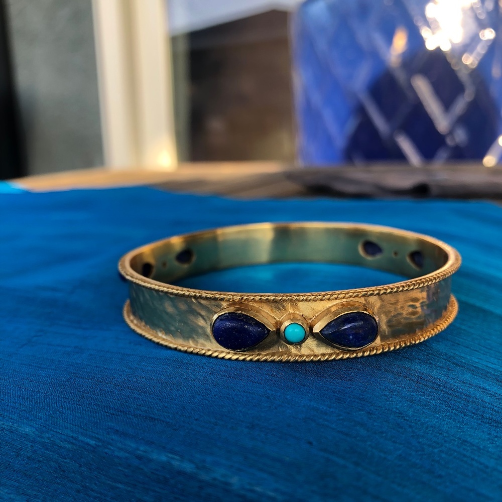 Julie Vos Turquoise and Lapis Bangle